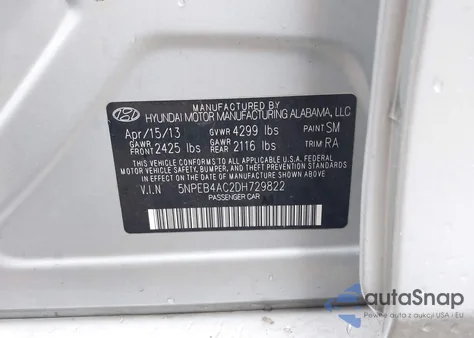 2013 Hyundai Sonata Gls из США, поврежденный, VIN 5NPEB4AC2DH729822